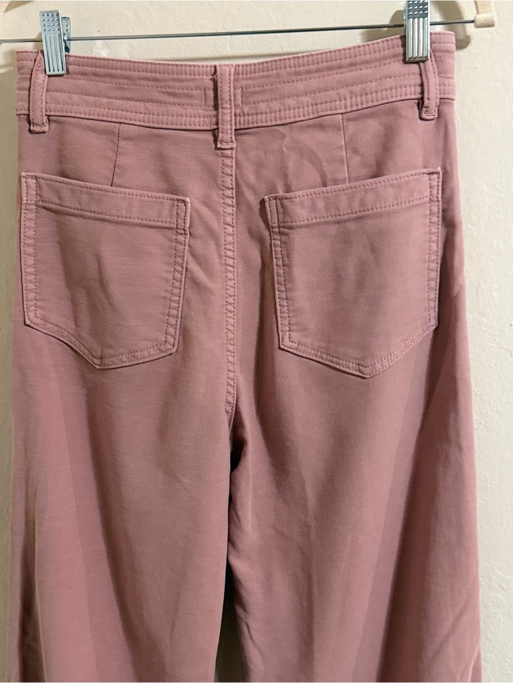 Faherty Stretch Terry Harbor Pants Mauve Pink Wide Leg High Rise Size 27 cotton - Picture 8 of 12